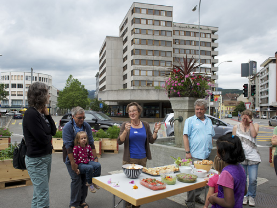 Manifestation organisée par le centre de rencontres Cultibo dans le quartier d’Olten Ost, photo : Fabian Biasio.