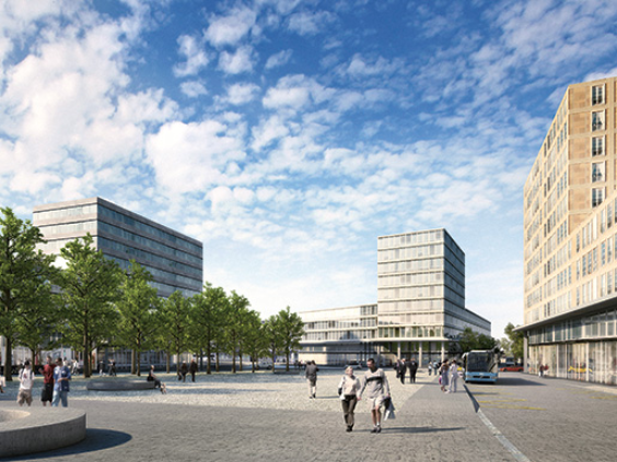 Visualisation: entre Emmen et le quartier du Littau à Lucerne, un nouveau centre-ville pourrait voir le jour.